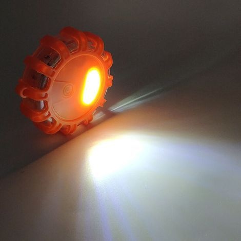 2 Stück Led-warnleuchten, Notfallwarnleuchten, Notbeleuchtung Mit Magnetfuß Und 9 Blinkmodi Für Auto, Lkw, Boot, Orangefarbene Led-drehleuchte