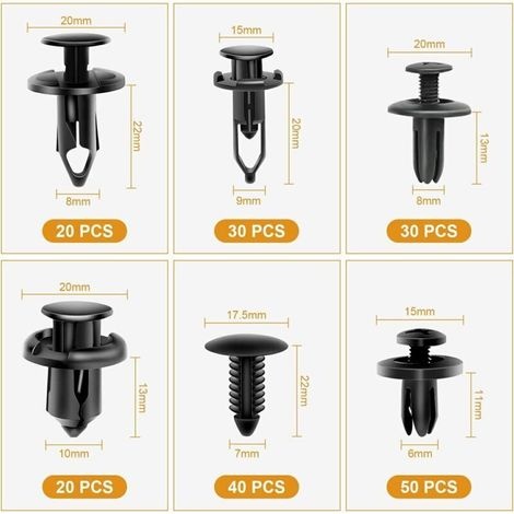 190 Auto-clips, Auto-kunststoff-clip-nieten, Autoreparatur, Kunststoff-nieten-befestigungselemente, Universal-kunststoff-clip-nieten-befestigungselemente Für Autotürverkleidungen
