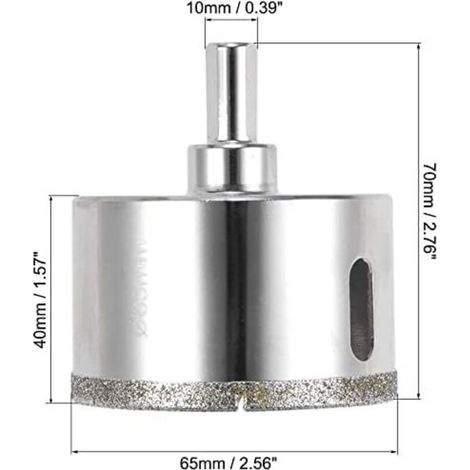 65-mm-diamantbohrer, Glaslochsäge, Kernbohrer Mit Zentrierspitze Für Porzellan- Und Glaskeramikfliesen