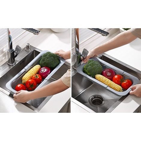 Ausziehbarer Spülbeckenkorb, Abtropfsieb Für Gemüse Und Obst, Zum Trocknen Von Geschirr, Küchen- Und Haushaltsgegenständen, Grün
