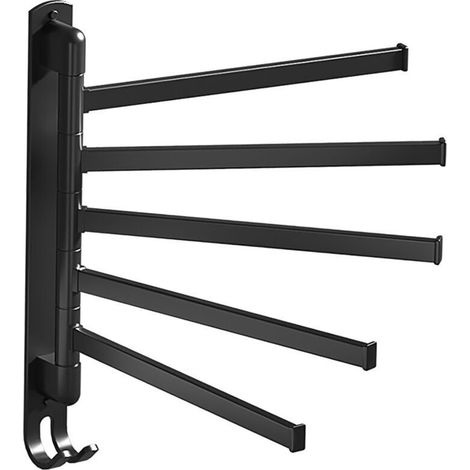 Drehbarer 5-armiger Wandhandtuchhalter Aus Edelstahl, Kein Bohren Erforderlich, Für Badezimmer