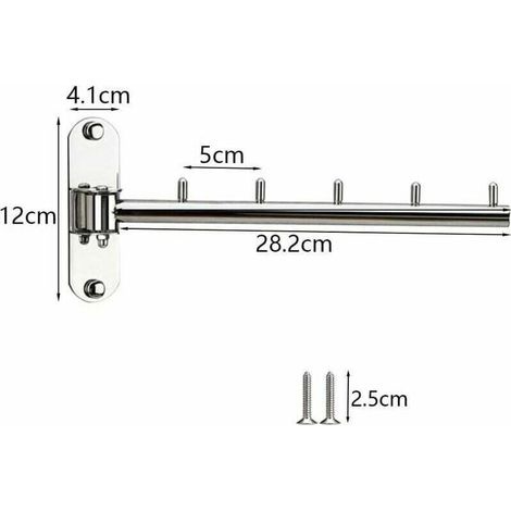 Wandmontierter, Klappbarer Wäscheständer, 1-teilig, Schwenkbarer Edelstahlarm, Wand-wäschetrockner, Hängender Wäscheständer