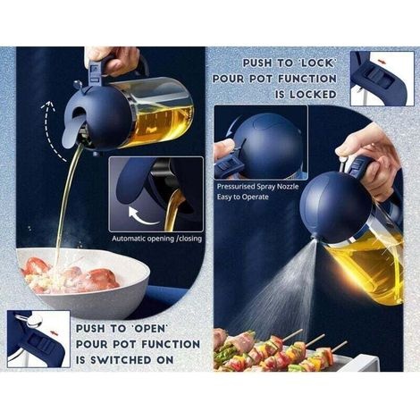 2-in-1-ölsprüher Aus Glas Mit Waage, Olivenöl- Und Essigspender, Lebensmittelecht