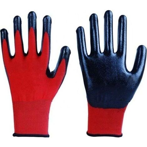 Set Mit 12 Arbeitsschutzhandschuhen, 23 Cm Dicke Nylonhandschuhe, Verschleißfest Und Rutschfest