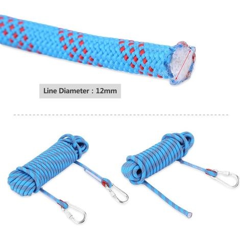 10 M Kletterseil – 12 Mm Ripstop-nylon – 21 Kn Bruchfestigkeit Für Bergsteigen Und Rettungseinsätze – Doppelt Geflochtene Konstruktion –