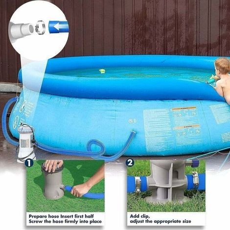 Manguera Para Piscina - 32 Mm - Longitud: 150 Cm - Azul - 2 Mangueras - Para Sistemas De Filtración Y Agua Salada