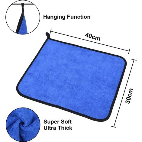 Set Mit 6 Mikrofasertüchern, Extra Dick Und Super Saugfähig, Für Autowäsche, Haushaltsreinigung, Trocknen Und Polieren, 30 X 40 Cm