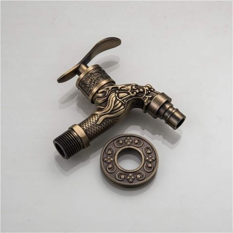 Wandarmatur Aus Bronzefarbenem Zinklegierungs-design, Dekorative Gartenarmatur, Waschmaschinenarmatur, Kleine Armatur
