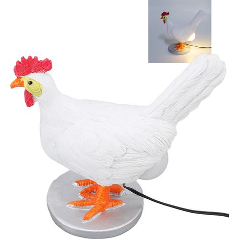 Lampe In Form Eines Hühnereis, 3d-led-nachtlicht In Hahnenform, Realistische Tischlampe Aus Kunstharz, Leuchtende Ostereierlampe, Dekorative Schreibtischlampen