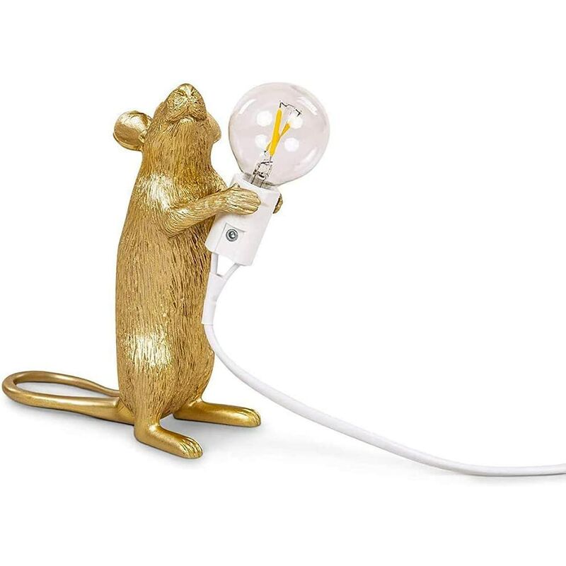 Maus-schreibtischlampe Kreative Schreibtischlampe Aus Kunstharz, Nachttischlampe, Leselampe, Perfekte Lampe Für Zuhause Und Jeden Beliebigen Ort == Sockel Aus Kunstharz, Gold [energiestufe]