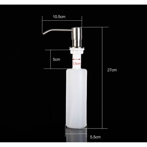 Eingebauter Seifenspender, 300-ml-spülmittelspender Mit Flasche, Edelstahl-seifenspender, Geeignet Für Bad Und Küche, Silber