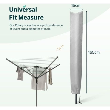 Drehbarer Wäscheleinenüberzug, Wasserdichter Wäscheleinenüberzug Mit Reißverschluss, Geeignet Für Wäscheleinen Und Gartentrockengestelle (silber).
