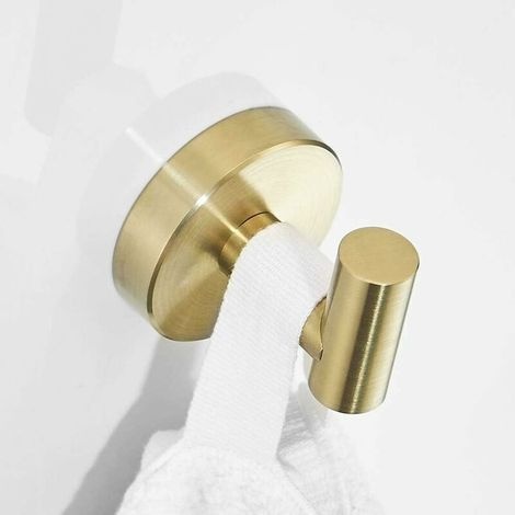 Silberfarbener Wandkleiderhaken, Bademantelhaken Aus Edelstahl, Handtuchschlaufe, Garderobenständer Mit Gebürsteter Nickeloberfläche – Gold