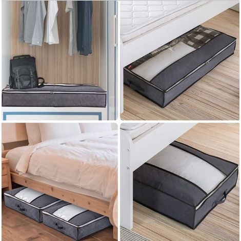 Aufbewahrungstasche, 3er-set Große Aufbewahrungstaschen Für Bettdecken, Kleidung, Decken, Kissen, Spielzeug, Aufbewahrungstasche Unter Dem Bett Mit Griff, 50 X 100 X 18 Cm
