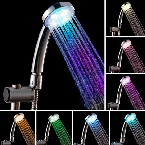 Led-duschkopf, Hochdruck-duschkopf Mit Automatischem 7-farben-wechsel, Universeller Duschkopf Für Zuhause, Hotel Und Badezimmer, Chrom