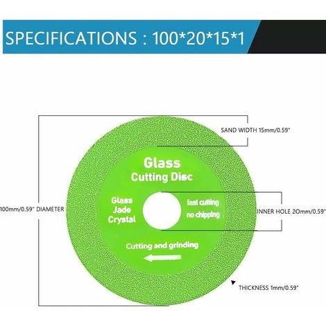 Glastrennscheibe, 2-teilige Glastrennscheibe, Dünne Sägeblatt-schleifscheibe, Glastrennscheibe, Diamant-sägeblatt Für Winkelschleifer, Fliesen, Marmor Und Glas