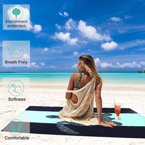 Sandabweisendes Mikrofaser-strandtuch Für Damen Und Herren – Schwimmbadtuch, Stranddecke Für Schwimmen Und Sport, Super Saugfähig, 180 X 90 Cm, Schildkrötenmuster