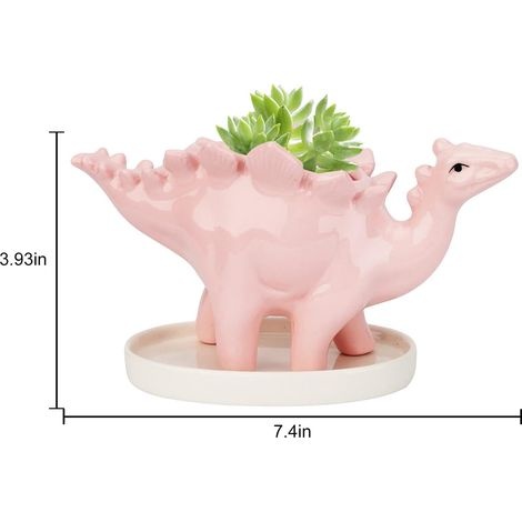 Sukkulenten-keramiktopf, Dinosaurier-pflanztopf, Kaktus-blumentöpfe Mit Untersetzer, Mini-tier-keramiktopf Für Drinnen, Büro, Zuhause, Garten