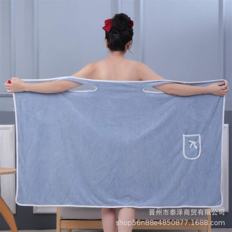 Badetuch, Ultraweiches, Saugfähiges Badetuch Für Damen, Badetuch Aus Korallenvlies, Inklusive Wasserdichter Duschhaube, 80 X 150 Cm
