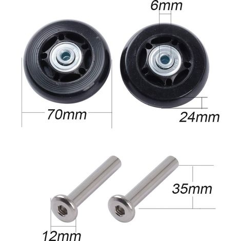 2 Stück Universal-kofferrollen, Ersatz-gepäckrollen, Kofferrollen, Gummi-metall-kofferset Für Koffer, Handwagen, Kinderwagen (70 Mm X 18 Mm)