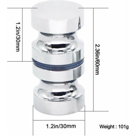Set Mit 2 Runden, 30 Mm Großen, Einander Gegenüberliegenden Duschtürgriffen – Ersatzgriffe Für Duschschränke Und Schiebetüren Im Badezimmer, Verchromt