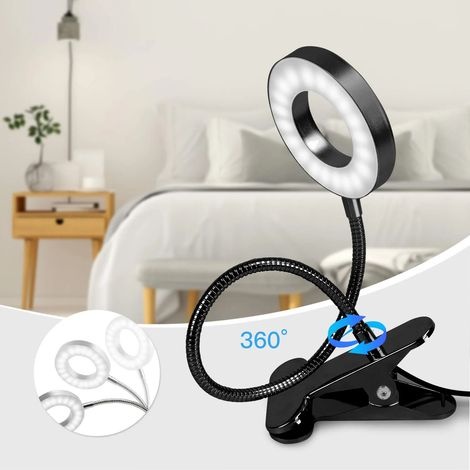 Flexible 360°-klemm-schreibtischlampe Mit 48 Leds – 3 Beleuchtungsmodi – 10 Helligkeitsstufen – Augenschutz – Usb-anschluss
