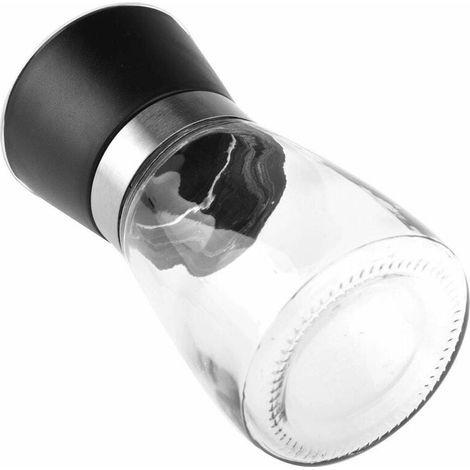 1 Stück Salz-/pfeffermühle/rührer/nachfüllbarer Spender – Multifunktionale Pfeffermühle – Gewürzmühle – Salz- Und Pfefferstreuer – Elegante Und Anspruchsvolle Gewürzmühle, Glas, Schwarz