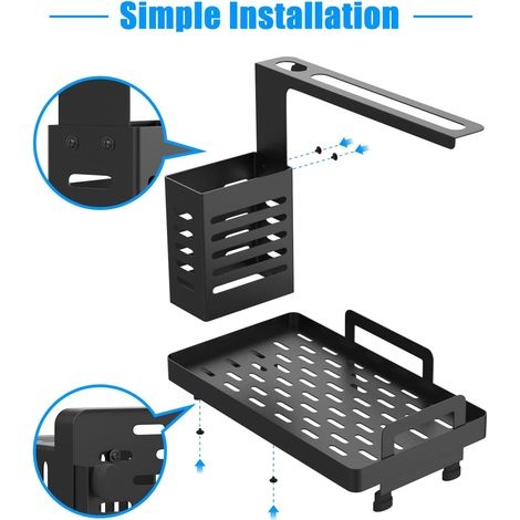 Schwammhalter Für Die Küchenspüle, Zur Wandmontage Und Freistehend, Schwammbürstenhalter Aus Edelstahl, Küchenorganizer, Aufbewahrung Für Spülmittel, Schwämme, Bürsten Und Geschirrtücher