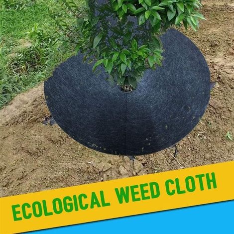 Packung Mit 10 Vlies-mulchmatten Für Bäume – Mulchring Für Bäume Und Unkraut – Unkrautschutz – 52 Cm