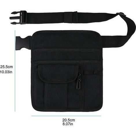 Kellnerschürze – Gürteltasche, Organizer Mit Fächern Für Gästebuch, Tablet, Geld, Stifte Und Kleingeld Sowie Münzfach, Schwarz, 20,5 X 25,5 Cm