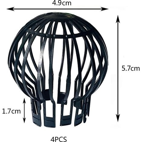 Dachrinnenfilter, 4 Stück, Dachrinnenschutz, Dachrinnenabdeckung, Aus Strapazierfähigem, Rostfreiem Kunststoff, Für Reibungslosen Wasserablauf, Geeignet Für Dachrinnen Und Dachentwässerung (schwarz, 5