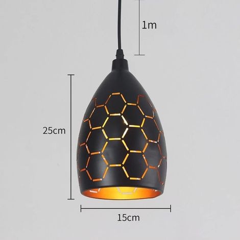 Vintage-pendelleuchte, E27-fassung, Schwarz-goldenes Design, 120 Cm, Metall-hängeleuchte, Kronleuchter Im Industriedesign, Pendelleuchte Für Wohnzimmer, Schlafzimmer, Café, Bar, Restaurant