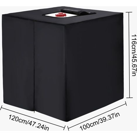 Ibc-tankabdeckung (1000 L), Regenwassernutzungsplane, Uv- Und Staubbeständige Wassertankabdeckung, Schutzdeckel Für 1000-l-tanks, 116 X 100 X 120 Cm, Schwarz