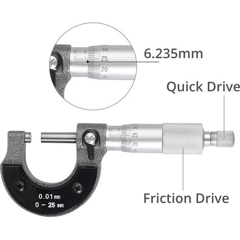Außendurchmesser-messwerkzeug Mit Präzisem Außenmikrometer 25–50 Mm, Mikrometerteilung 0,01 Mm Für Die Automobilindustrie Und Kfz-reparatur