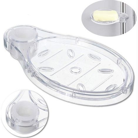 Seifenschale Aus Kunststoff, Seifenhalter Aus Kunststoff, Verschiebbare Duschstange, Ablage, Transparent, 1 Stück, 22 Mm