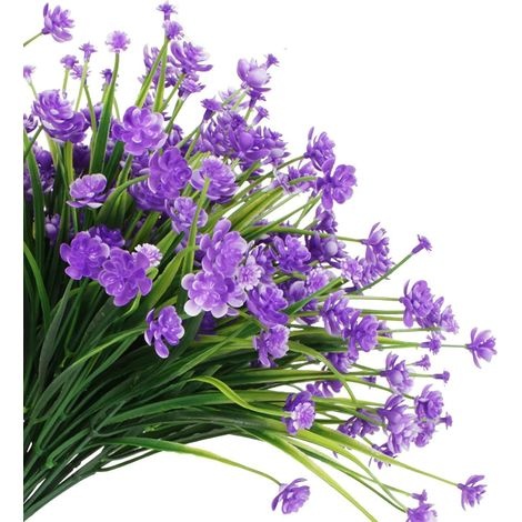 Set Mit 12 Künstlichen Blumen Für Die Außendekoration, Hängepflanzen Für Drinnen Und Draußen, Verandadekoration, Lila