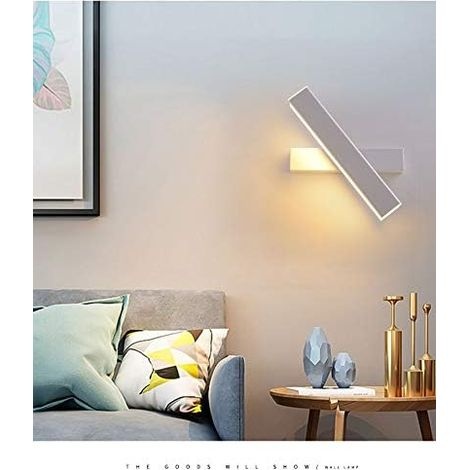 12-w-led-wandleuchte, Weiß, Kreatives Design, Innenbeleuchtung, Nahezu 360° Drehbar, Wandleuchte Für Schlafzimmer, Wohnzimmer, Büro, Flur (weiß)
