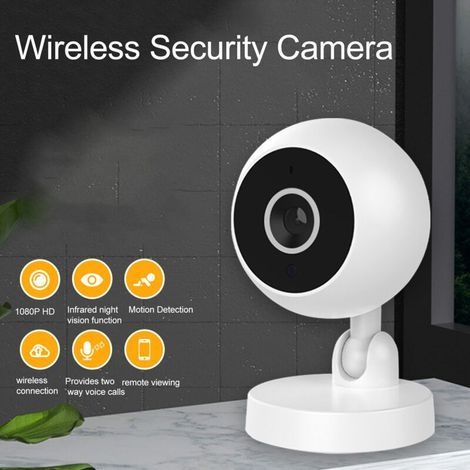 1080p Wlan-überwachungskamera Für Den Innenbereich – Infrarot-nachtsicht – Bewegungserkennung – Zwei-wege-audio – 360°-sichtfeld