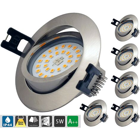 Ultradünner, Dimmbarer Led-einbaustrahler, Schutzart Ip44, 6,5 W, 230 V Wechselstrom, Warmweiß (3000 K), 400 Lm, Geeignet Für Badezimmer, Wohnzimmer, Küche, Flur, Galerie Und Laden.