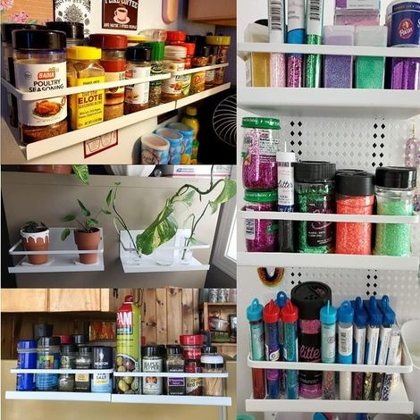 Kühlschrankablage - Magnetische, Einstöckige Ablage Mit Gewürzhalter, Geeignet Für Küche, Wohnzimmer Und Badezimmer (weiß)