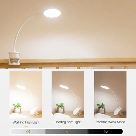 Kabellose Klemm-tischleuchte, Wiederaufladbare Led-leselampe, Usb-schreibtischlampe, Flexo-tischleuchte