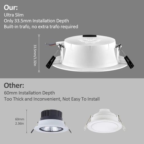 3w Led-einbaustrahler, Ip44 Wasserdichte Led-deckenleuchte, Downlight-deckenstrahler, Nicht Dimmbare Runde Deckenleuchte Für Badezimmer, Küche, 6er-pack (6500k Positives Weißlicht)