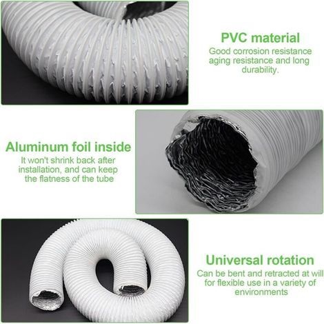 Abluftkanal, 150 Mm Durchmesser, 6 M Länge, Aluminium-lüftungskanal, Stahlklemm-abluftkanal Für Klimaanlage, Luftentfeuchter, Abluftanlage
