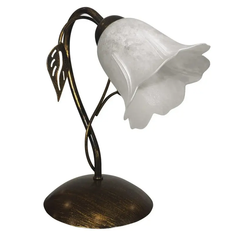 Lume Teresa Tischlampe 1 Licht E14 Braun/gold Mit Weißem Spiegeldiffusor