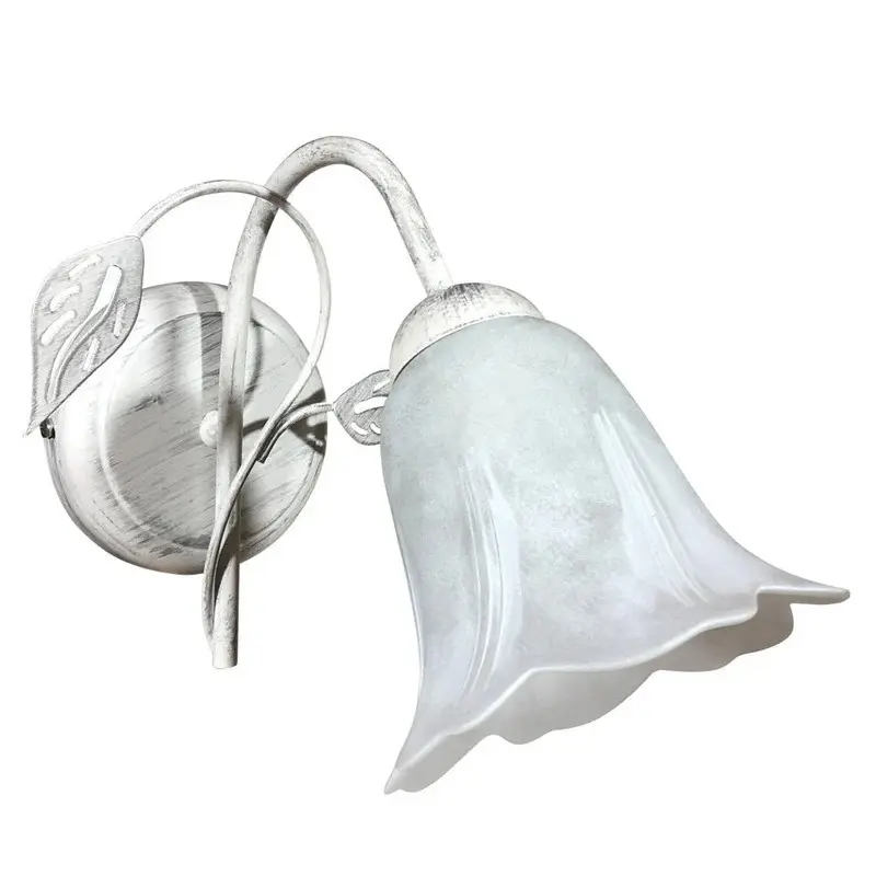 Wandapplique Teresa 1 Licht E14 In Weiß/silber Mit Weißem Spiegeldiffusor