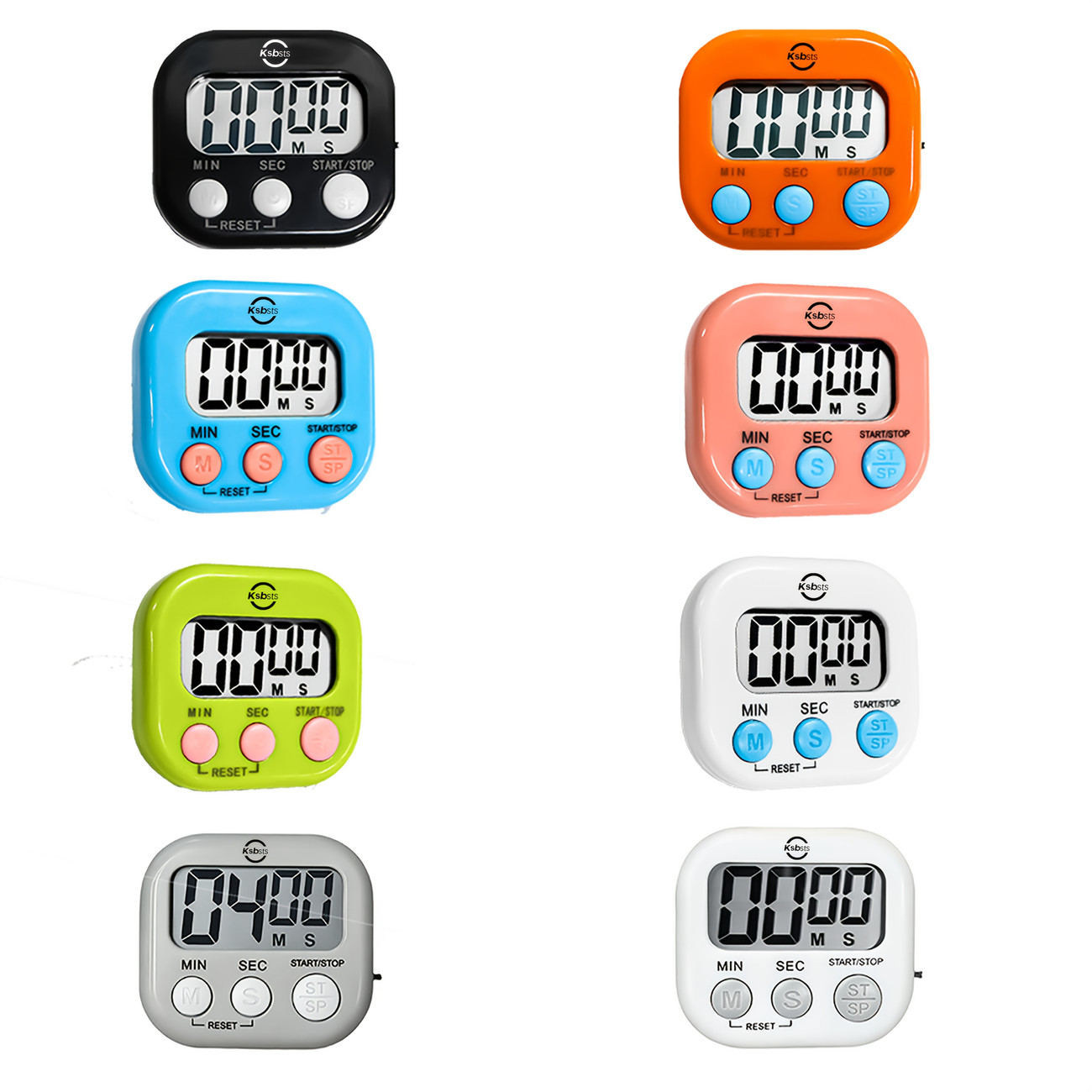 Set Mit 8 Digitalen Küchentimern, Magnetischer Countdown-timer Mit Ständer, Großes Tasten-design, Geeignet Zum Kochen, Lernen Und Für Fitness, Batterien Nicht Enthalten.