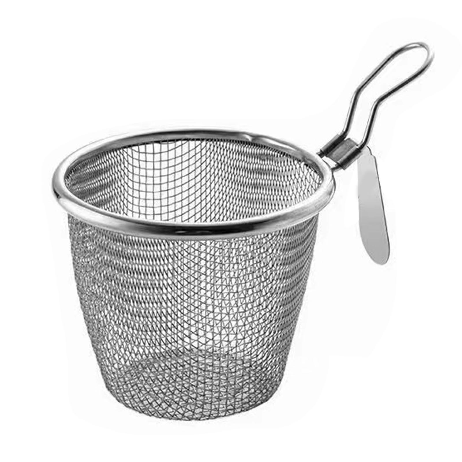 Runder Frittierkorb Aus Edelstahl 304 Mit Griff Für Pommes Frites, Zwiebelringe, Hähnchen Und Nudeln.