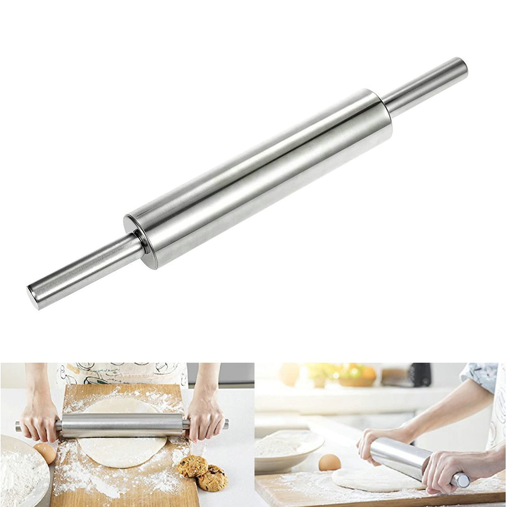 Antihaftbeschichteter Nudelholz Aus Edelstahl Zum Backen Von Nudeln, Pizzen Und Kuchen. Küchenutensil.