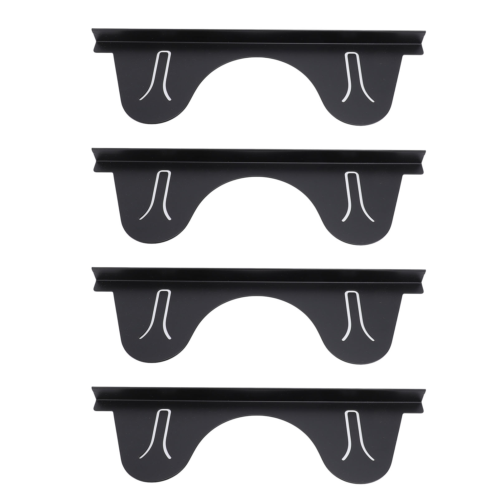 Paar Edelstahl-pfannenlochabdeckungen, Pfannenrandset, Hitzebeständige Schutzkappen, Verstellbare Länge Von 35 Bis 70 Cm, Schwarz.