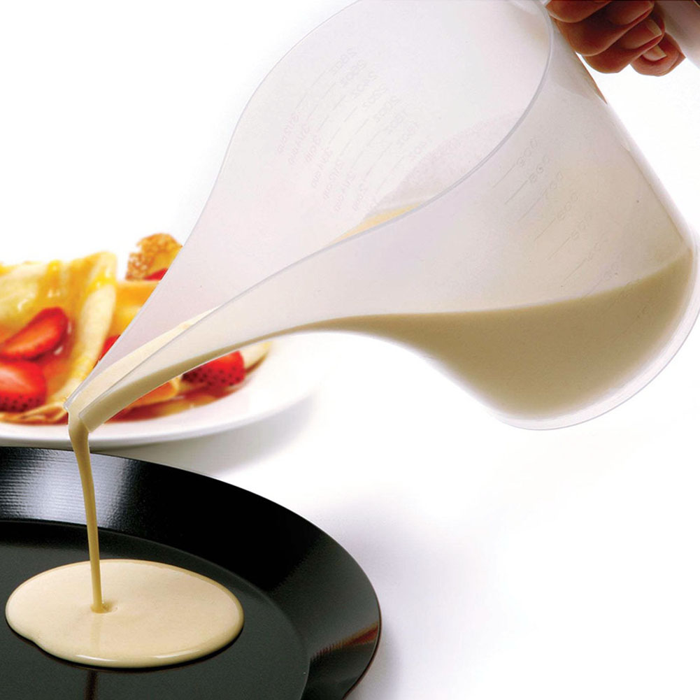 1000-ml-messbecher Mit Trichter, Transparenter Messbecher Mit Ausgießer Für Marmelade, Paste Und Sirup.